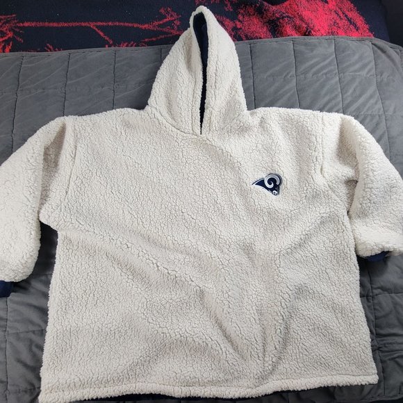 NFL Los Angeles Rams Reversible Big Logo Hoodeez Blue One Size Pullover Sports - Picture 2 of 11